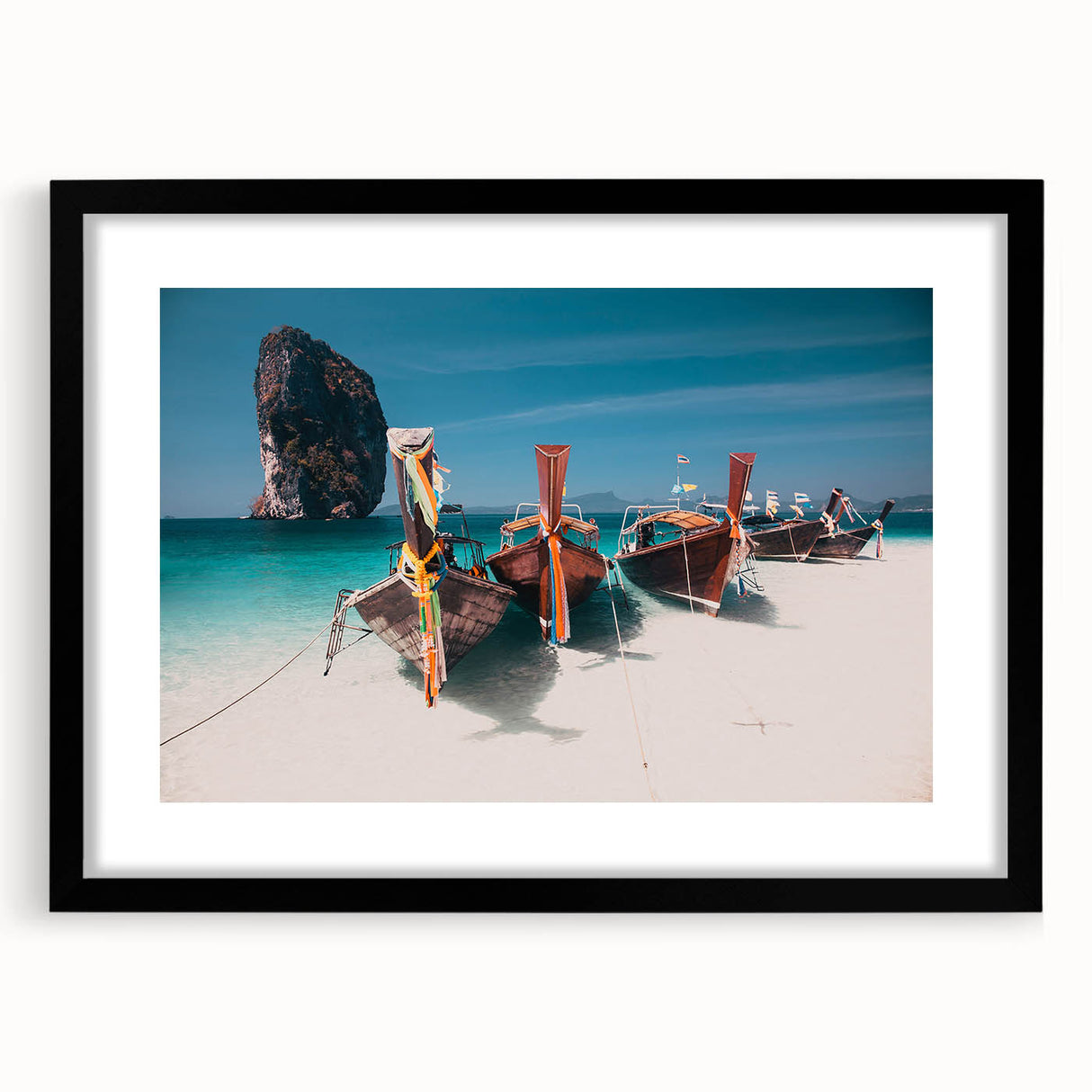 Extra large abstract art print of a colorful, textured Asian scenery on a framed canvas, ideal for living room decor.