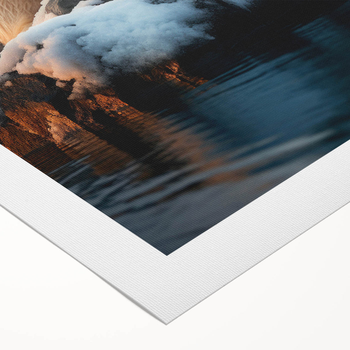 Art deco poster of Manitoba scenery in muted earth tones on rolled canvas, suitable for dining room decor.