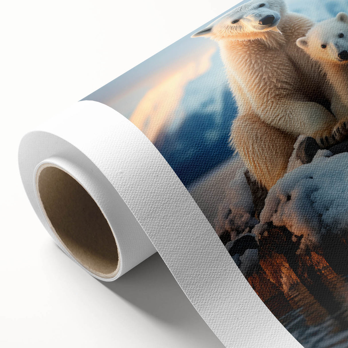 Art deco poster of a serene Manitoba landscape in soft pastel shades on rolled canvas, ideal for nursery wall art.