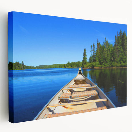 Large art depicting Quebec scenery in muted earth tones on stretched canvas, suitable for kitchen wall art.