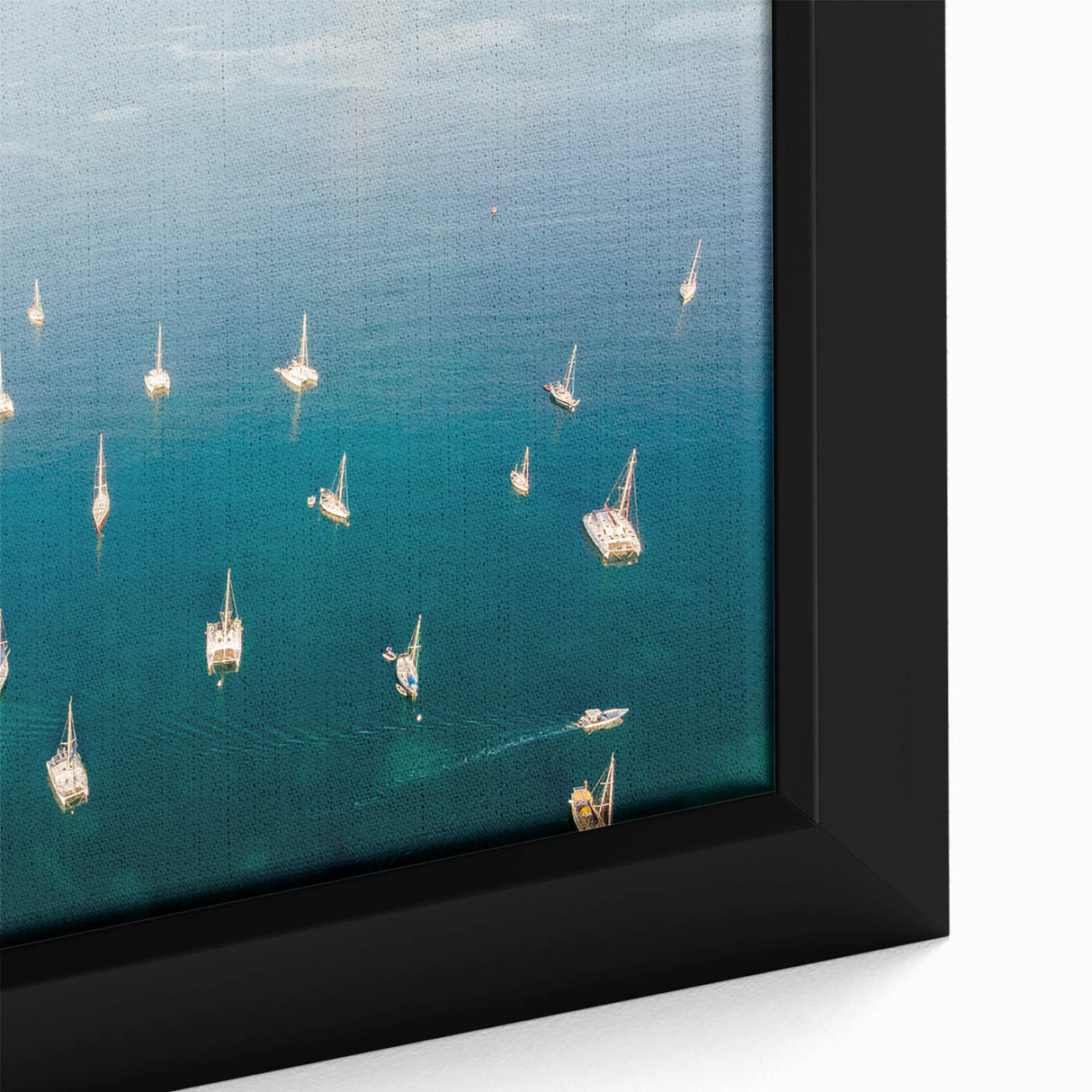 Extra large black wall art featuring a textured Caribbean scenery on framed canvas, ideal for living room decor.