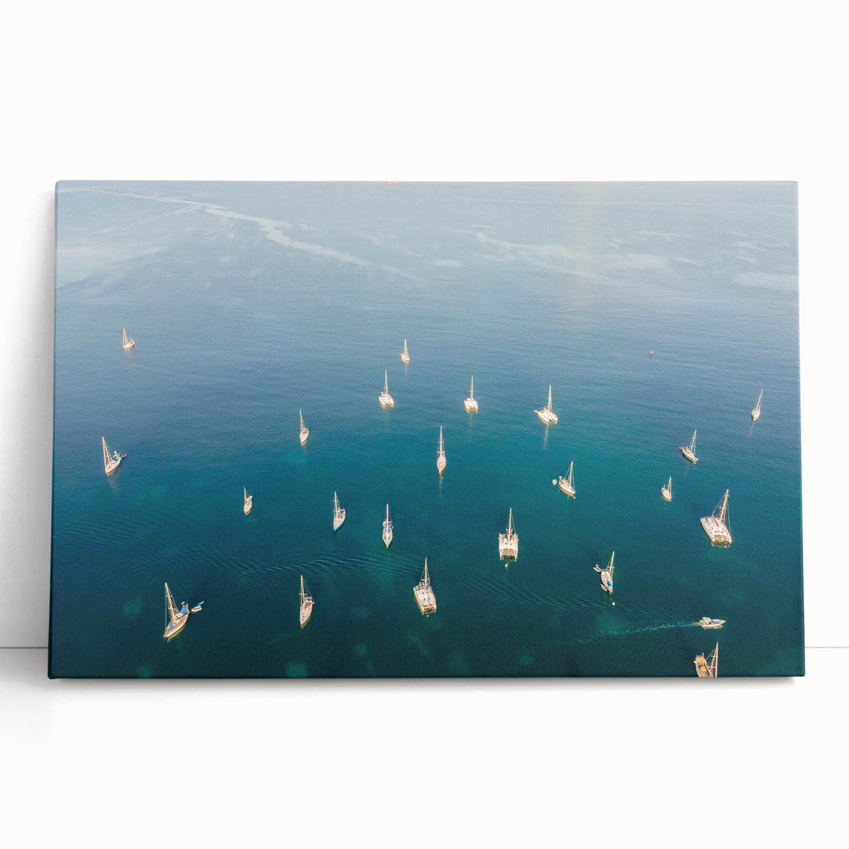 Black and white panoramic photo of Martinique coastline on stretched canvas, suitable for kitchen art.