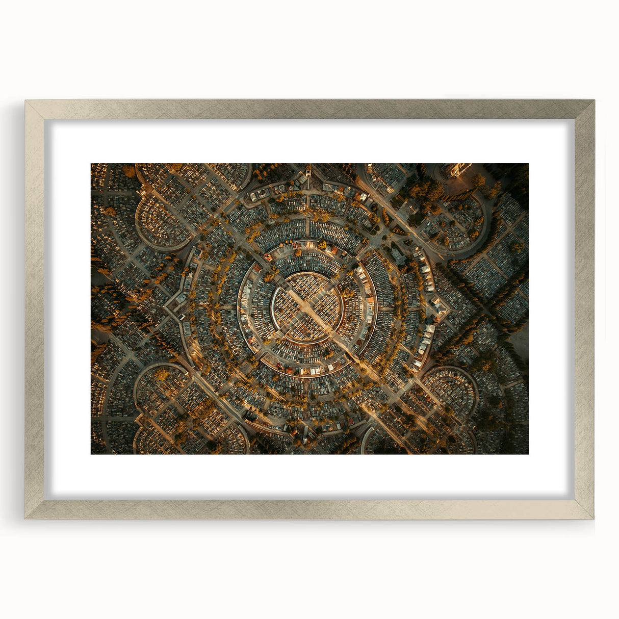 Textured abstract art print of Madrid scenery in muted earth tones on a framed canvas, ideal for bedroom art.