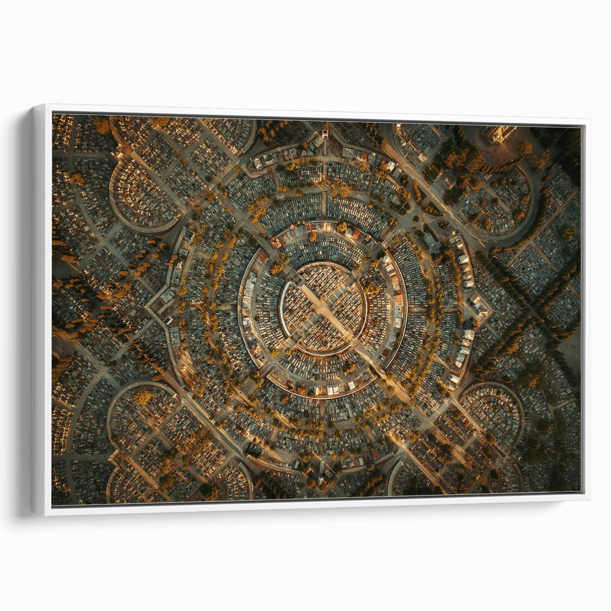 Vintage poster art of Madrid scenery on extra large framed canvas, featuring colorful art with black accents.