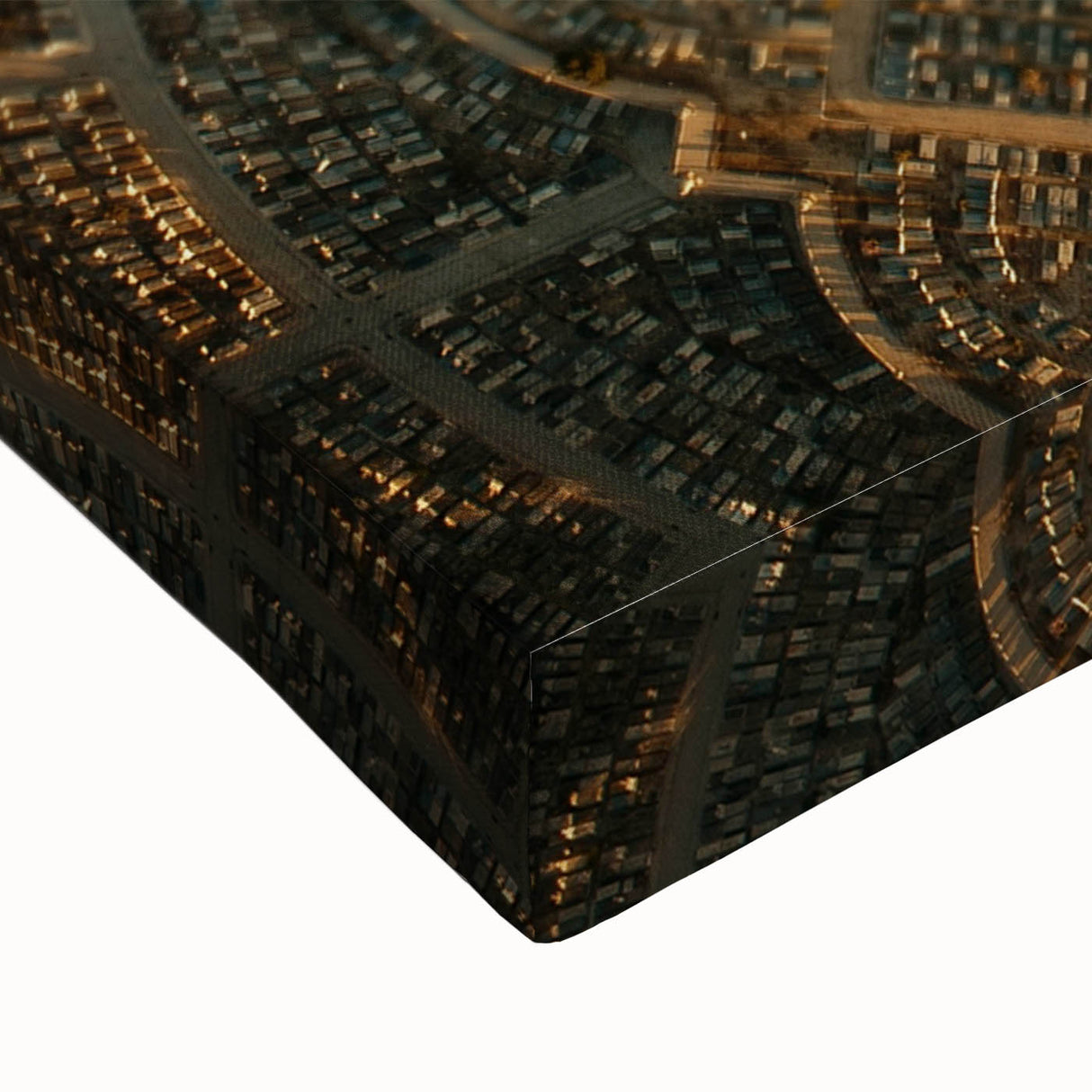 Large art of a Madrid landscape in black and white on stretched canvas, ideal for bedroom wall decor.