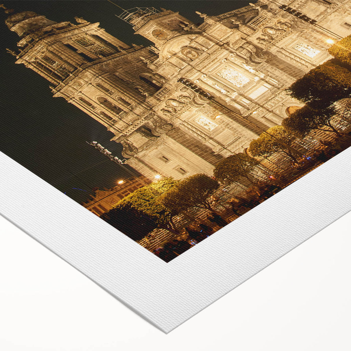 Art deco poster of Mexico City skyline in muted gray tones on rolled canvas, suitable for dining room decor.