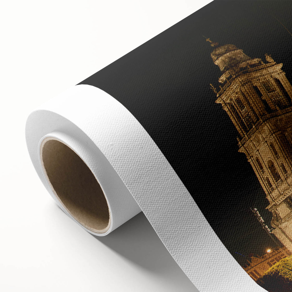 Art Deco style poster of Mexico City skyline in pastel shades on rolled canvas, ideal for nursery wall art.