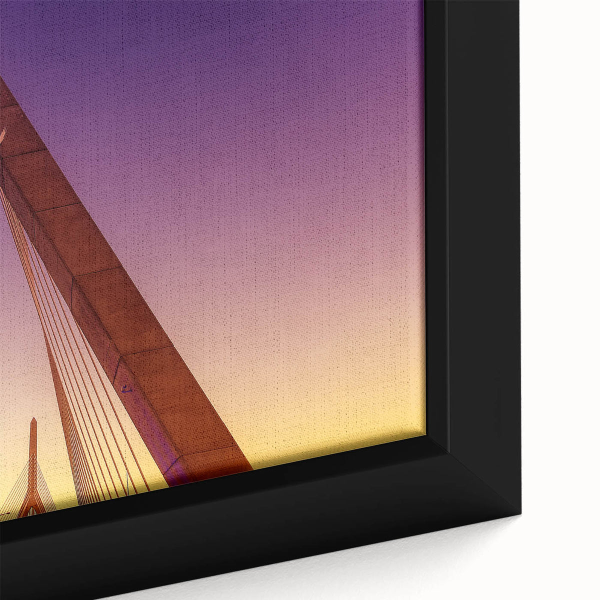 Extra large black wall art featuring a textured depiction of Boston's skyline in colorful hues, ideal for living room decor.