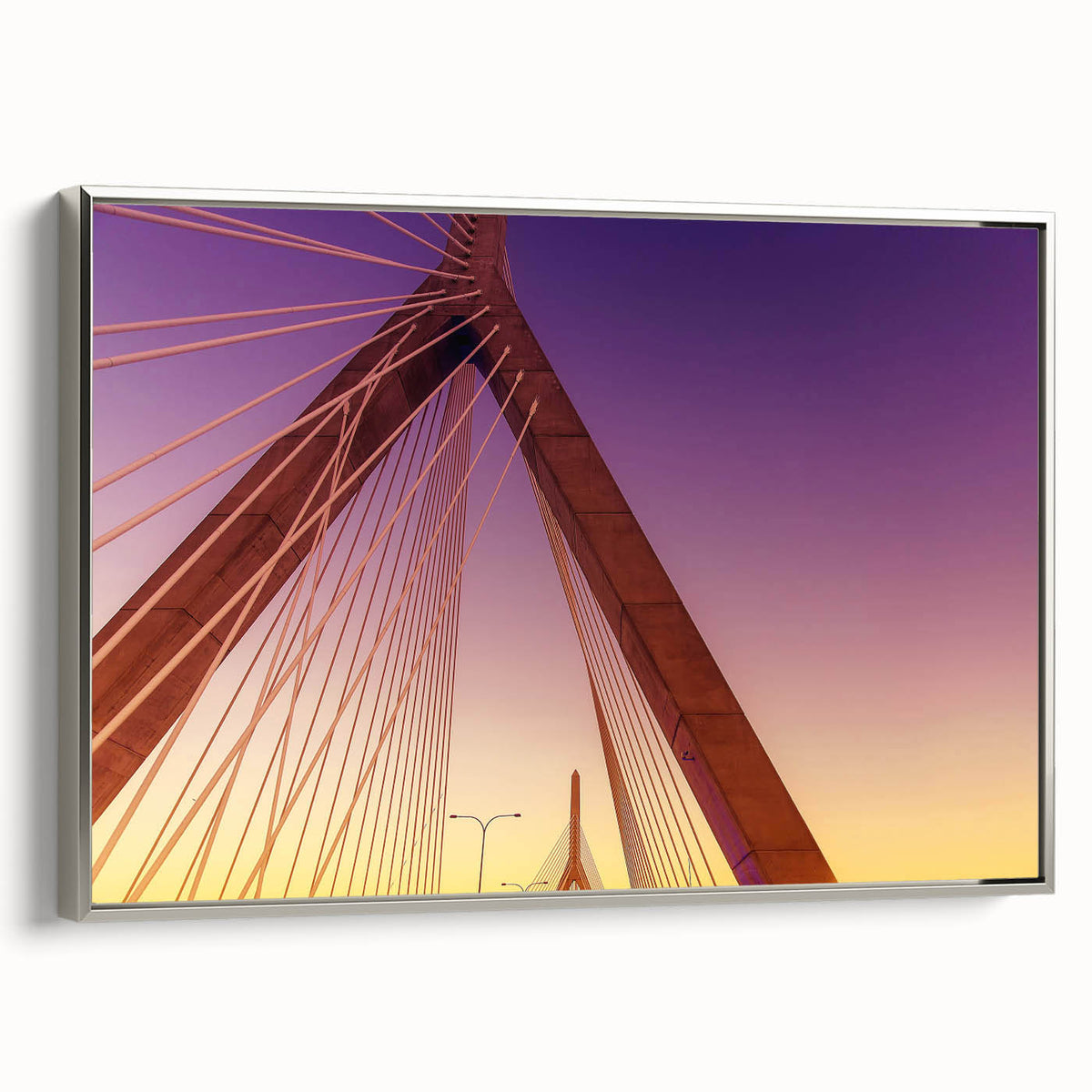 Framed canvas of a vintage-style Boston landscape painting in muted colors, ideal for office or study room decor.