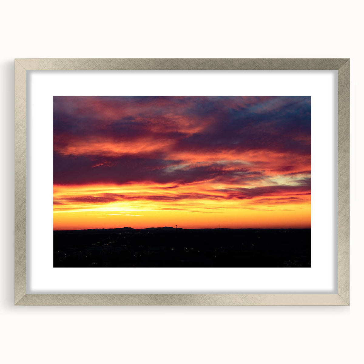 Textured abstract art print of Charlotte skyline in muted blue tones on a framed canvas, ideal for bedroom decor.