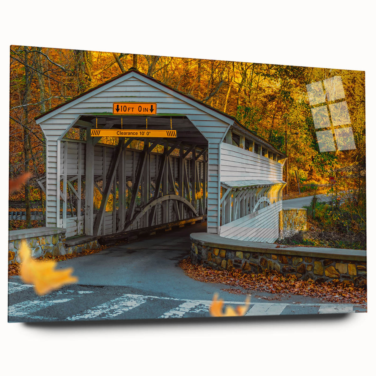 Large abstract wall art of Pennsylvania scenery in muted earth tones on acrylic glass.