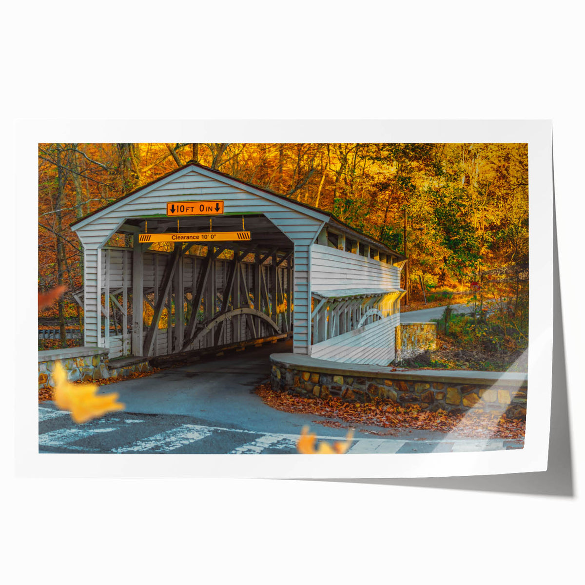 Extra large rolled print of a Pennsylvania scenery in soft pastel colors, ideal for dining room wall art.