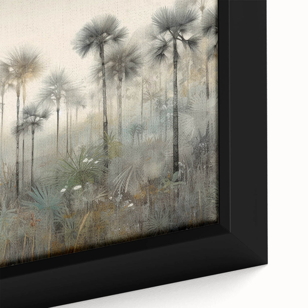 Abstract landscape wall art featuring vibrant colors and texture, elegantly framed in a modern style, perfect for enhancing contemporary home decor.