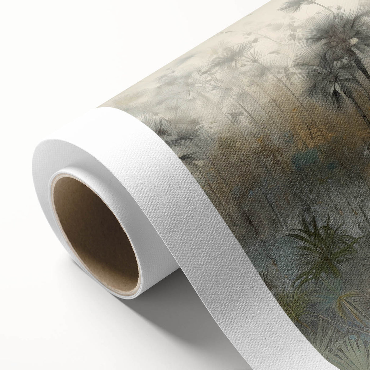 Abstract landscape wall art on rolled canvas showcasing vibrant colors and intricate textures, perfect for modern home decor. Packaged in a durable cardboard tube for safe delivery.