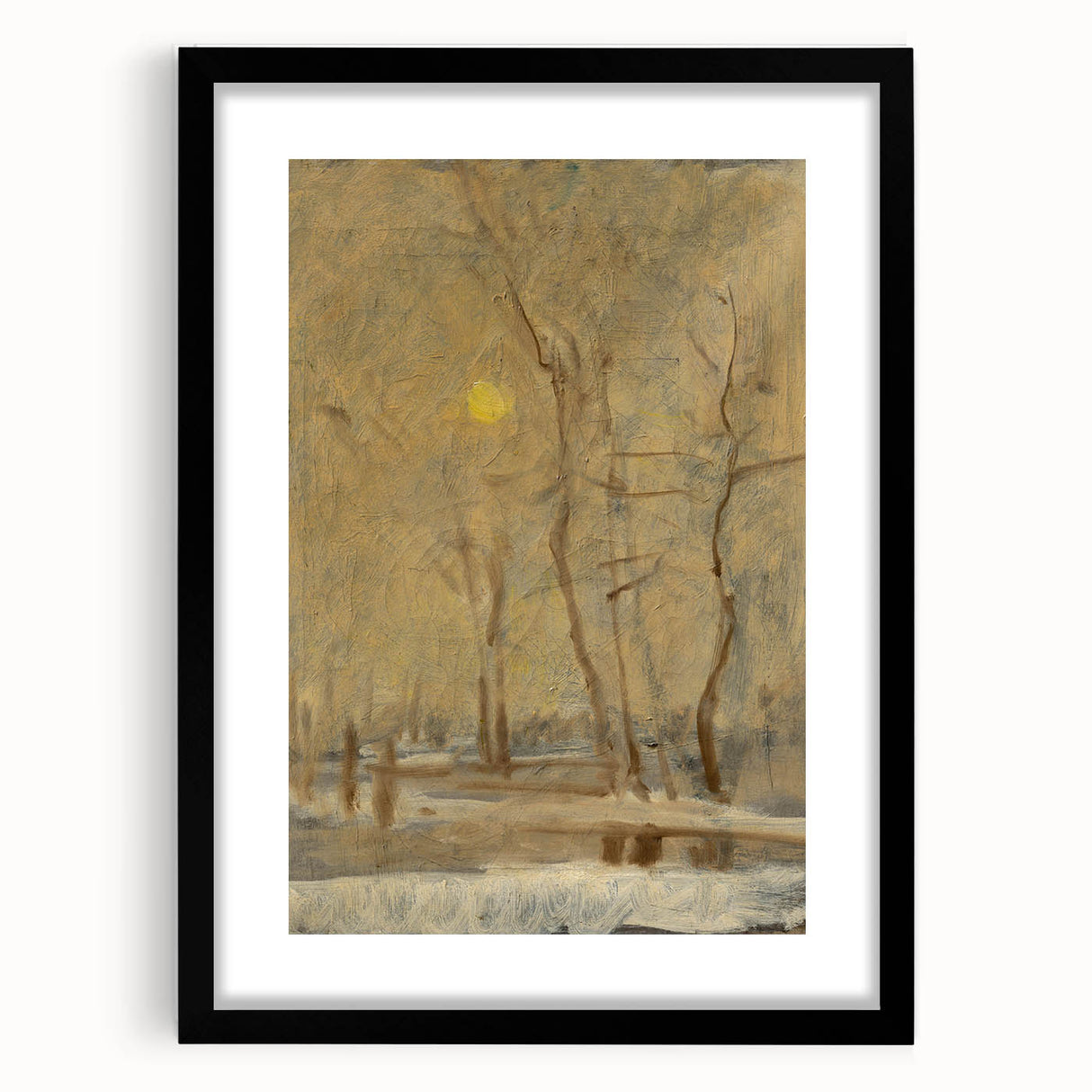 Romanticism Art - Winter Sun Landscape - Classic Seasonal Romantic Print