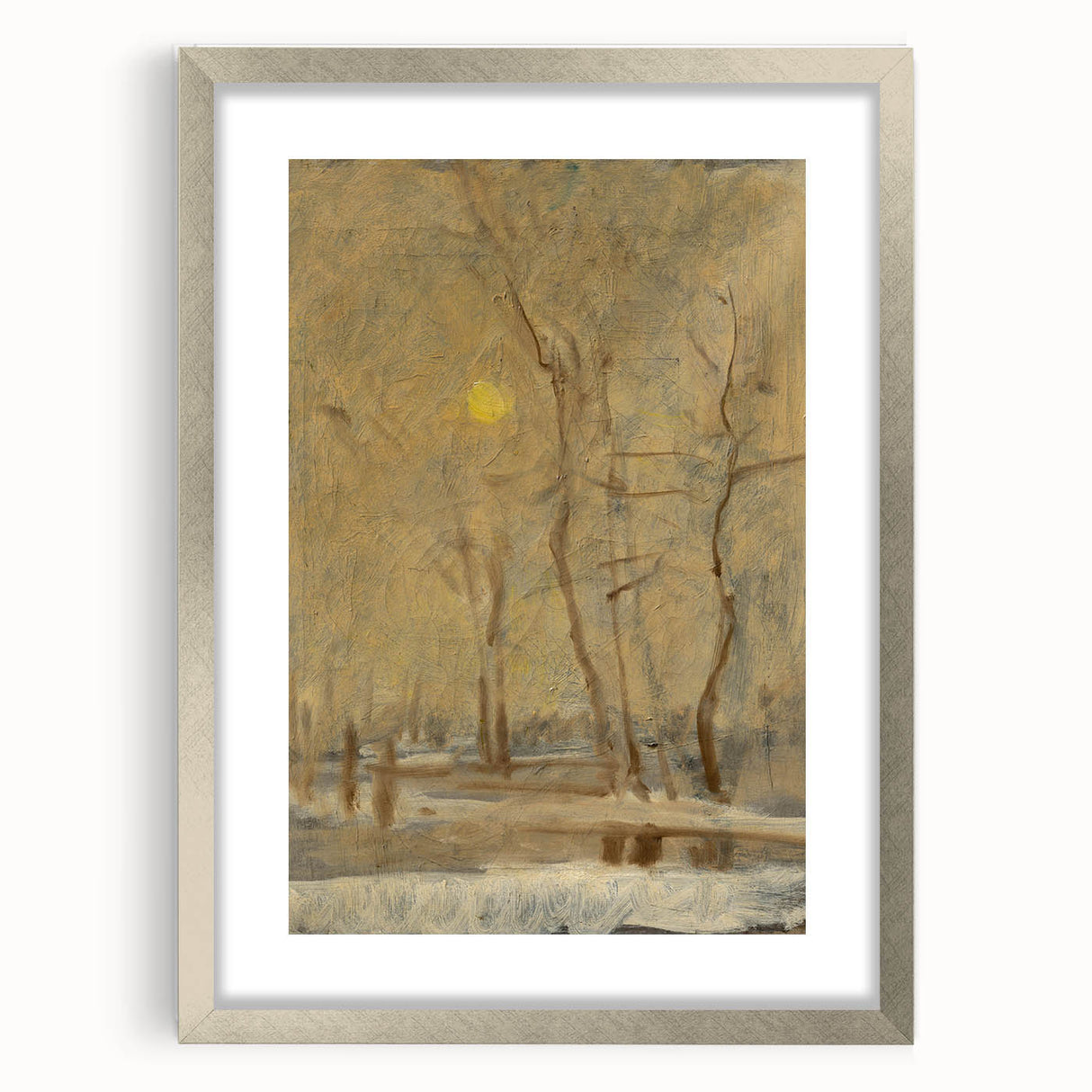 Romanticism Art - Winter Sun Landscape - Classic Seasonal Romantic Print