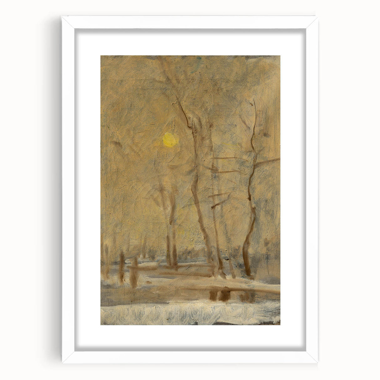 Romanticism Art - Winter Sun Landscape - Classic Seasonal Romantic Print