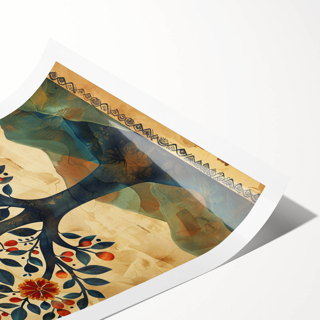 Abstract floral wall art print showcasing vibrant colors and intricate designs, rolled and ready for framing, perfect for enhancing modern home décor.