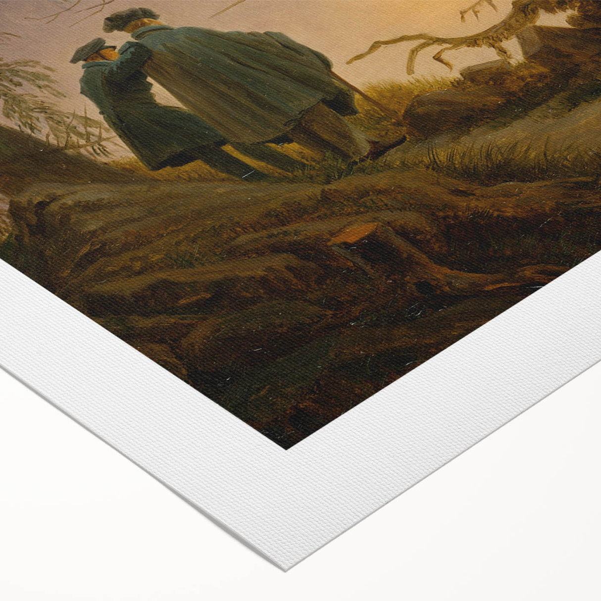 Romanticism Art - Two Men Contemplating the Moon - Classic Nightscape