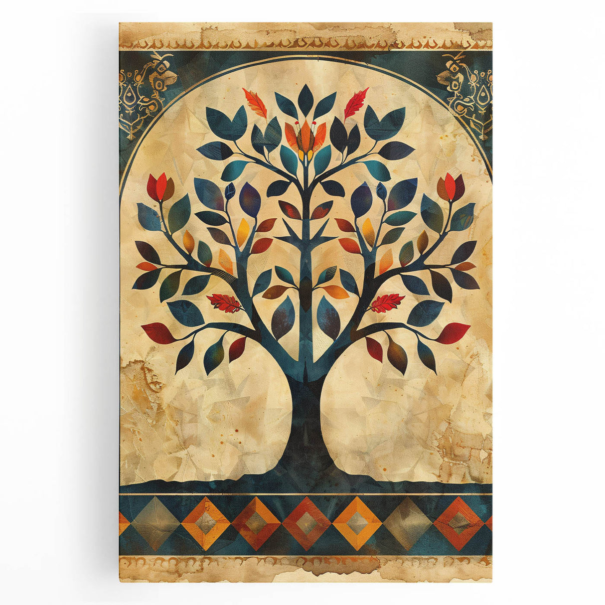 Vibrant abstract floral wall art on stretched canvas, showcasing bold colors and intricate designs, perfect for modern home decor and artistic expression.