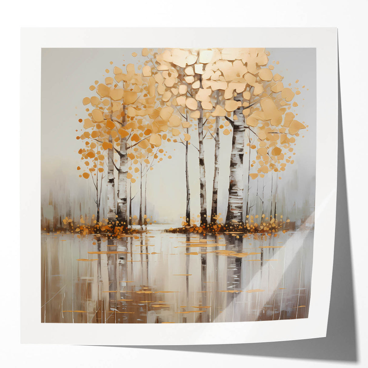 Abstract landscape wall art print showcasing vibrant colors and dynamic shapes, presented in a glossy finish, ideal for modern home decor and artistic expression.