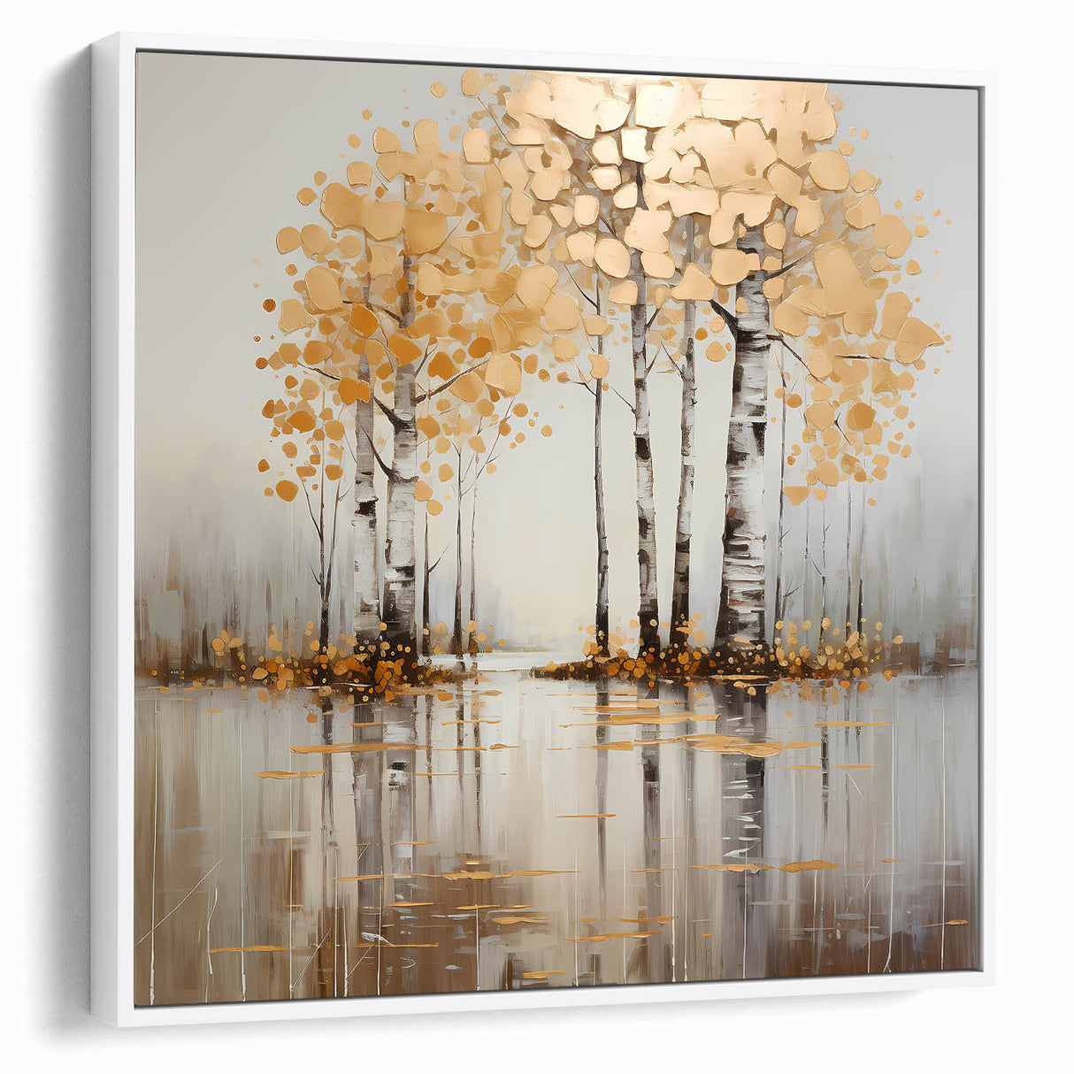 Framed canvas wall art showcasing an abstract landscape design in soothing white hues. The side view highlights the artwork's depth and elegance, perfect for modern decor.