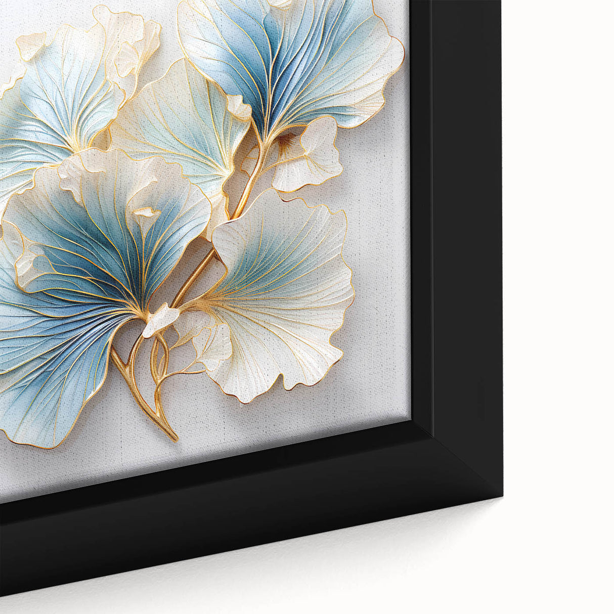 Close-up of a framed canvas wall art piece featuring an abstract floral design in vibrant colors, ideal for modern home decor and artistic interiors.
