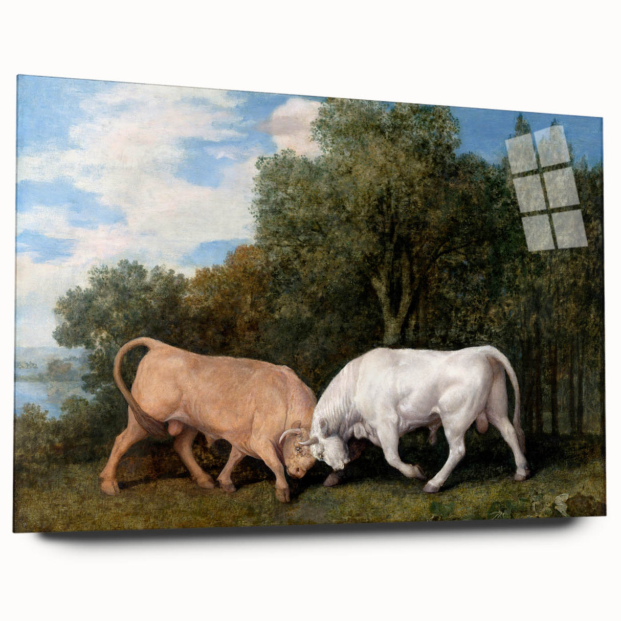 Bulls Fighting by George Stubbs - Romanticism Art Print on Canvas