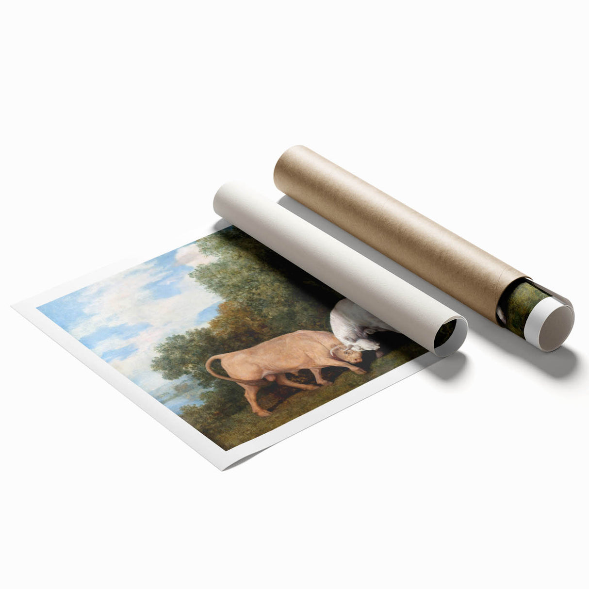 Bulls Fighting by George Stubbs - Romanticism Art Print on Canvas