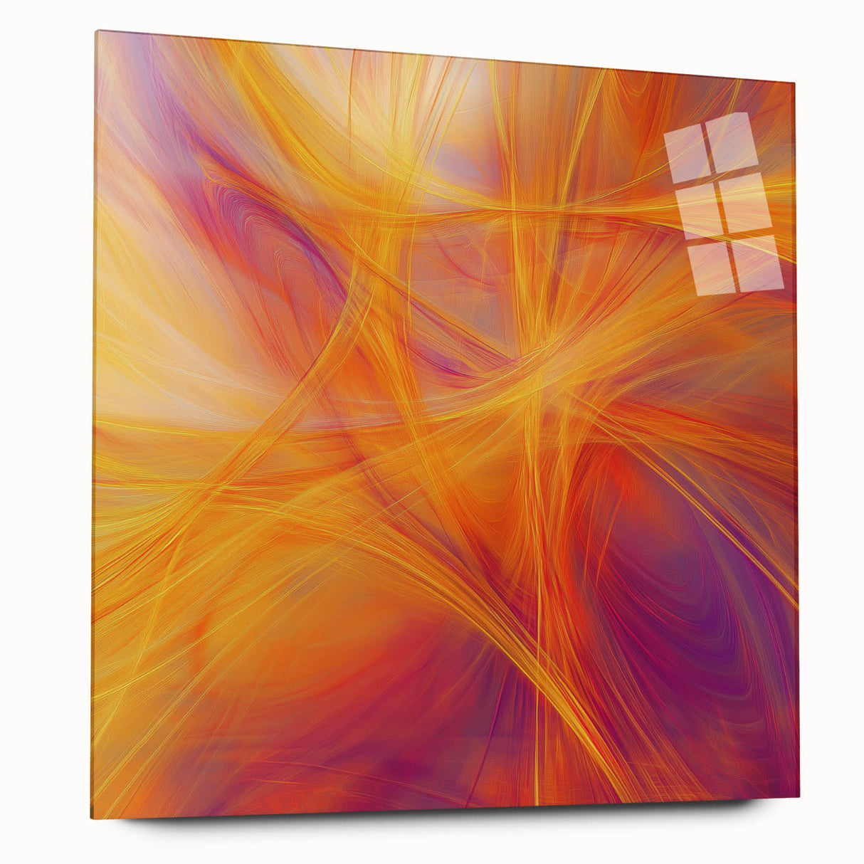 Colorful Abstract Wall Art – Yellow, Orange, and Violet Light Flow