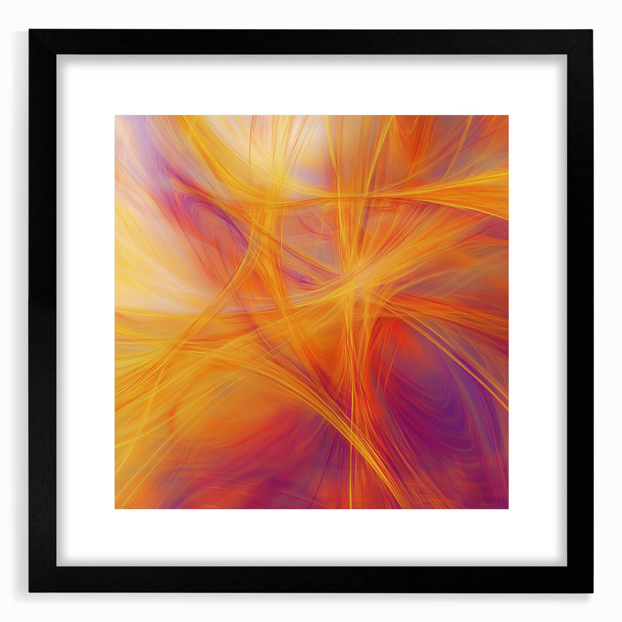 Colorful Abstract Wall Art – Yellow, Orange, and Violet Light Flow
