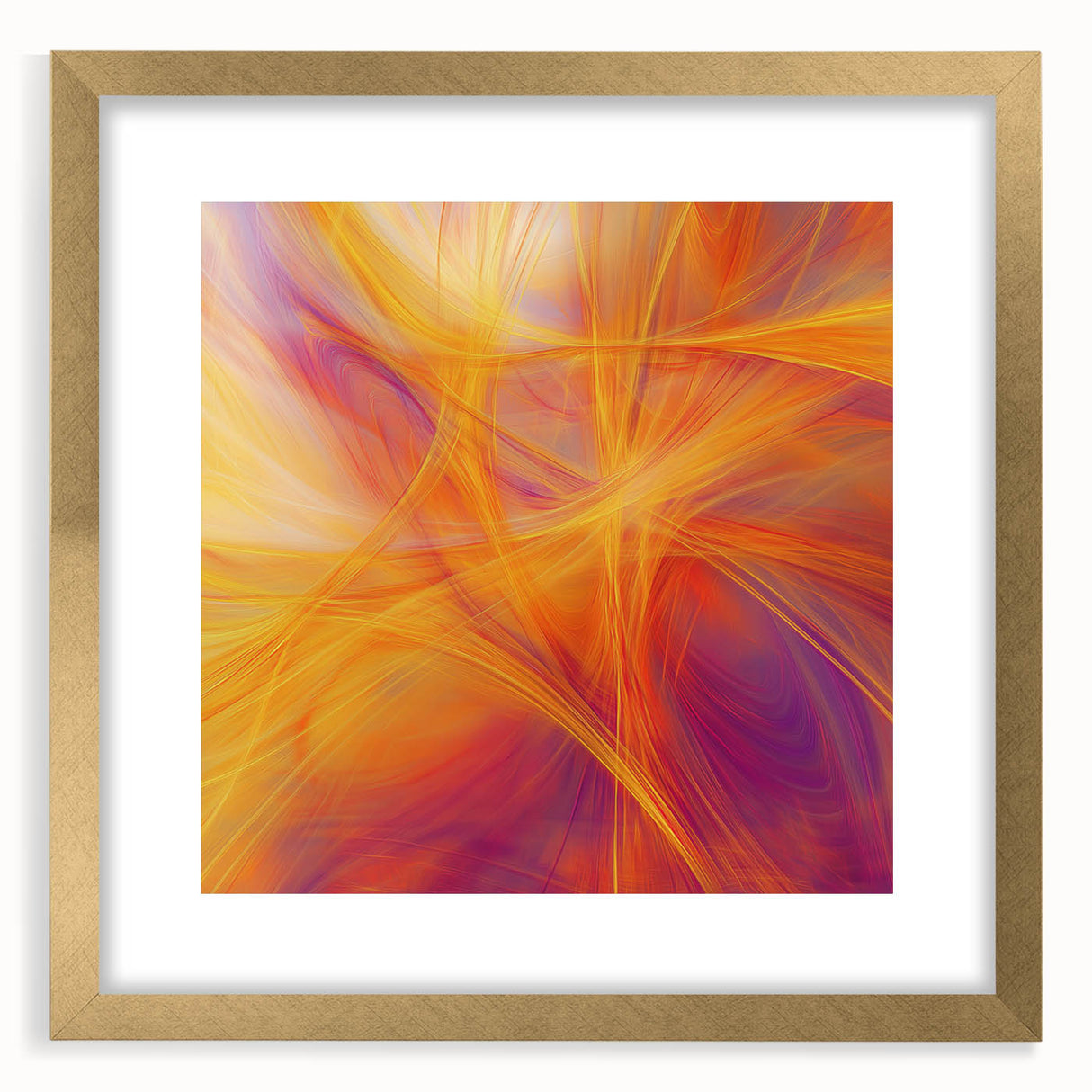 Colorful Abstract Wall Art – Yellow, Orange, and Violet Light Flow