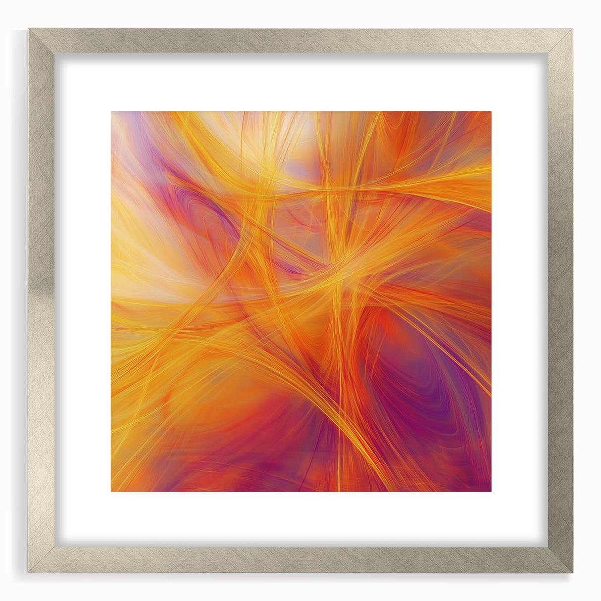 Colorful Abstract Wall Art – Yellow, Orange, and Violet Light Flow