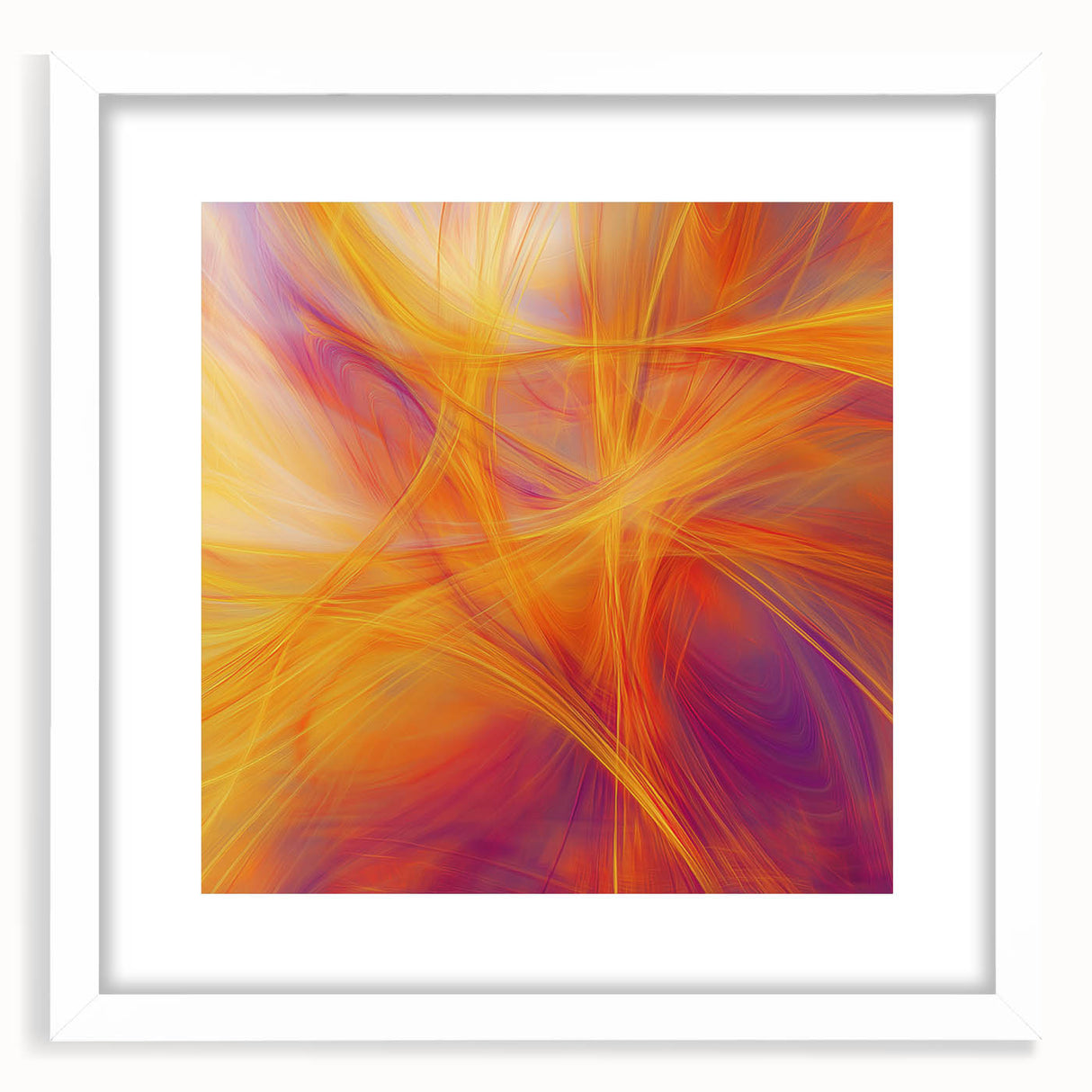 Colorful Abstract Wall Art – Yellow, Orange, and Violet Light Flow