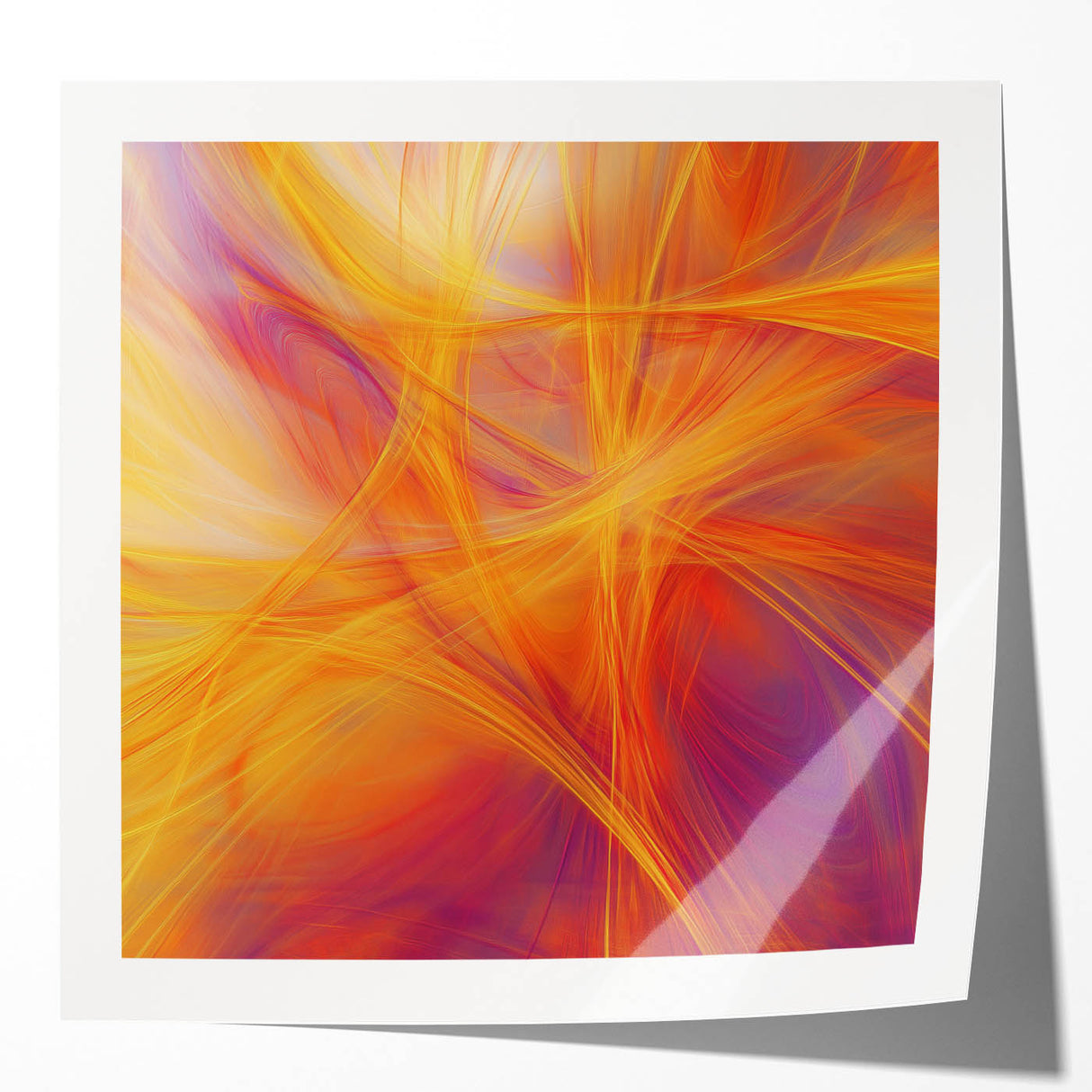 Colorful Abstract Wall Art – Yellow, Orange, and Violet Light Flow