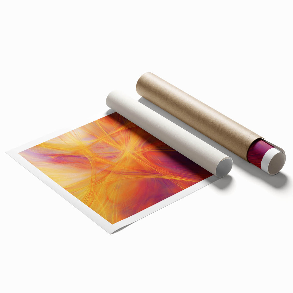 Colorful Abstract Wall Art – Yellow, Orange, and Violet Light Flow