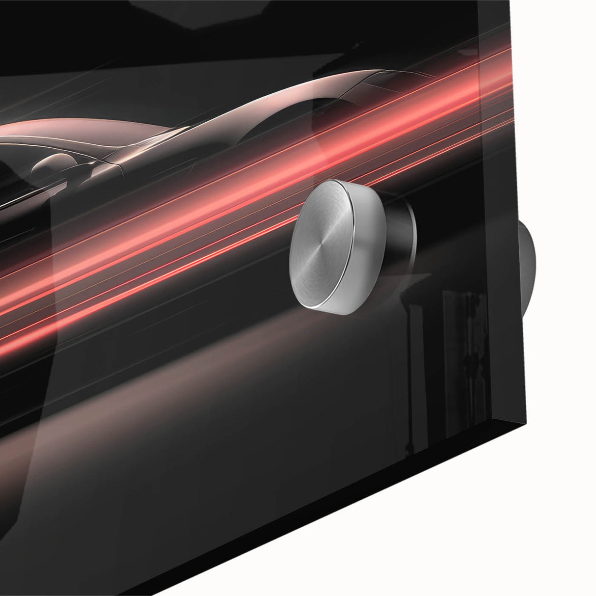 Futuristic Car Silhouette Wall Art – Dynamic Red Motion Photography