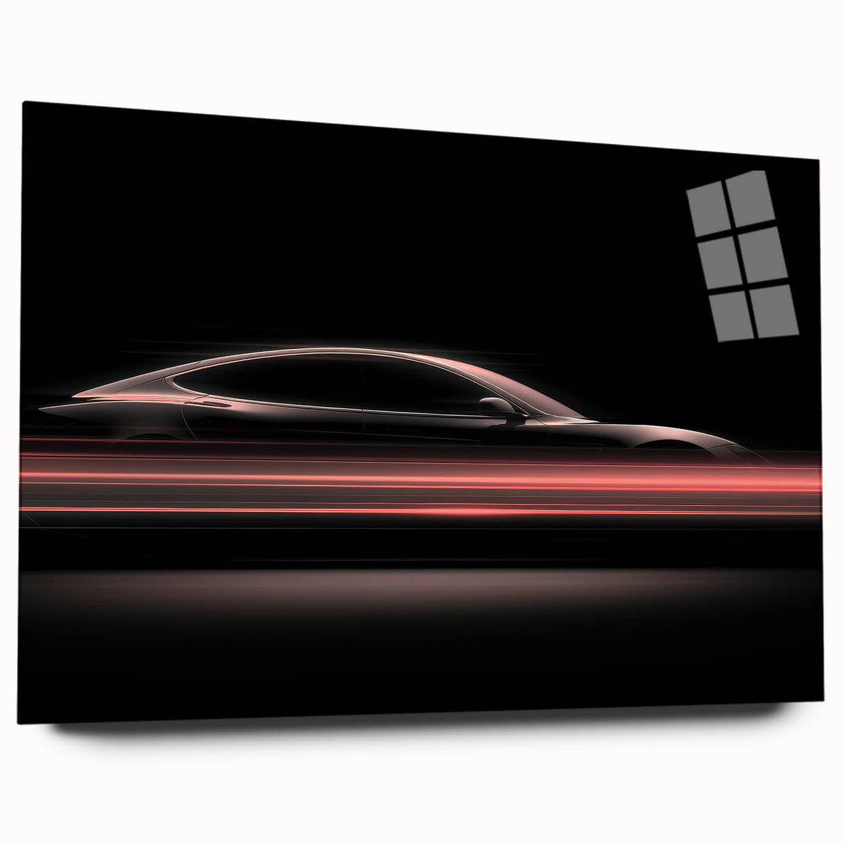Futuristic Car Silhouette Wall Art – Dynamic Red Motion Photography