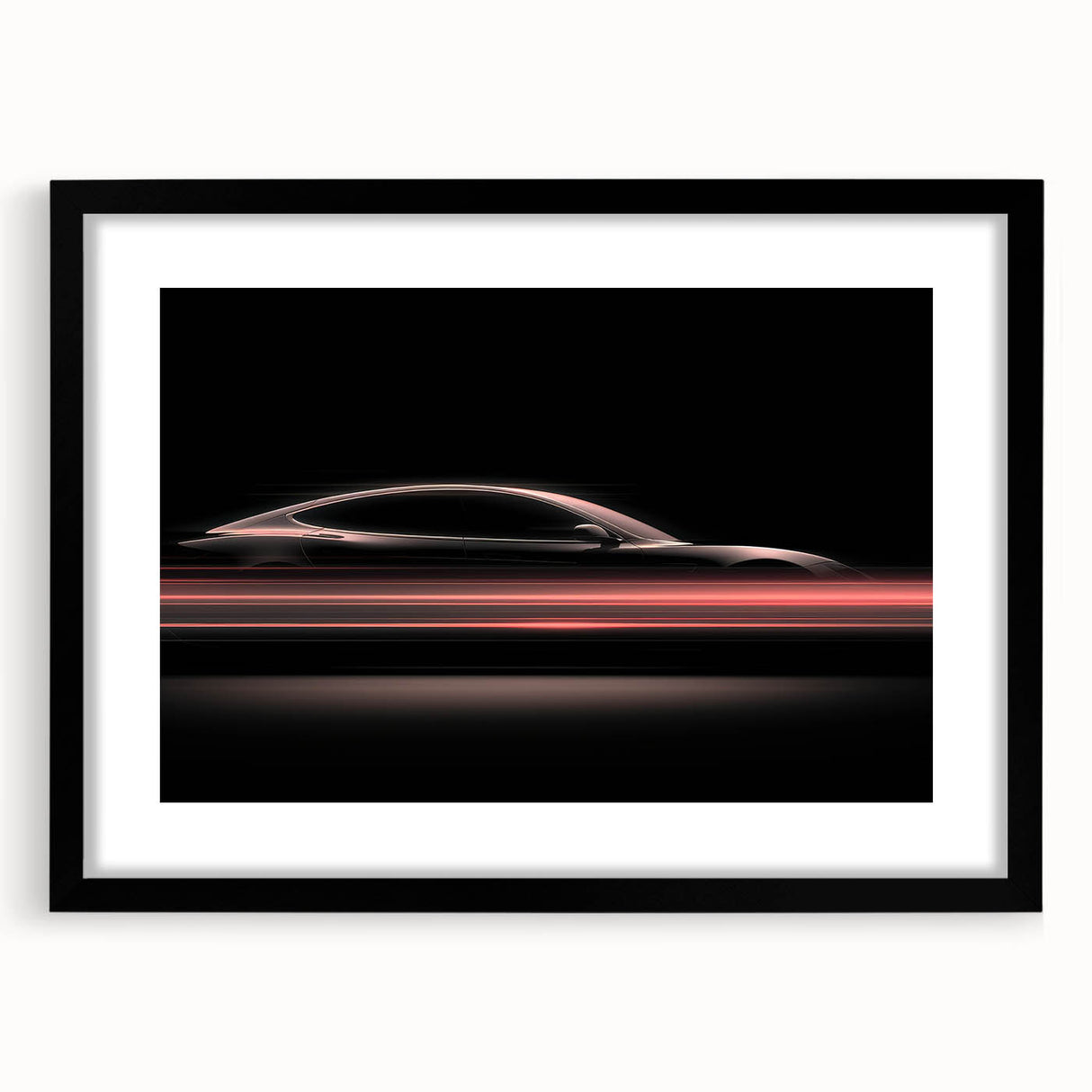 Futuristic Car Silhouette Wall Art – Dynamic Red Motion Photography