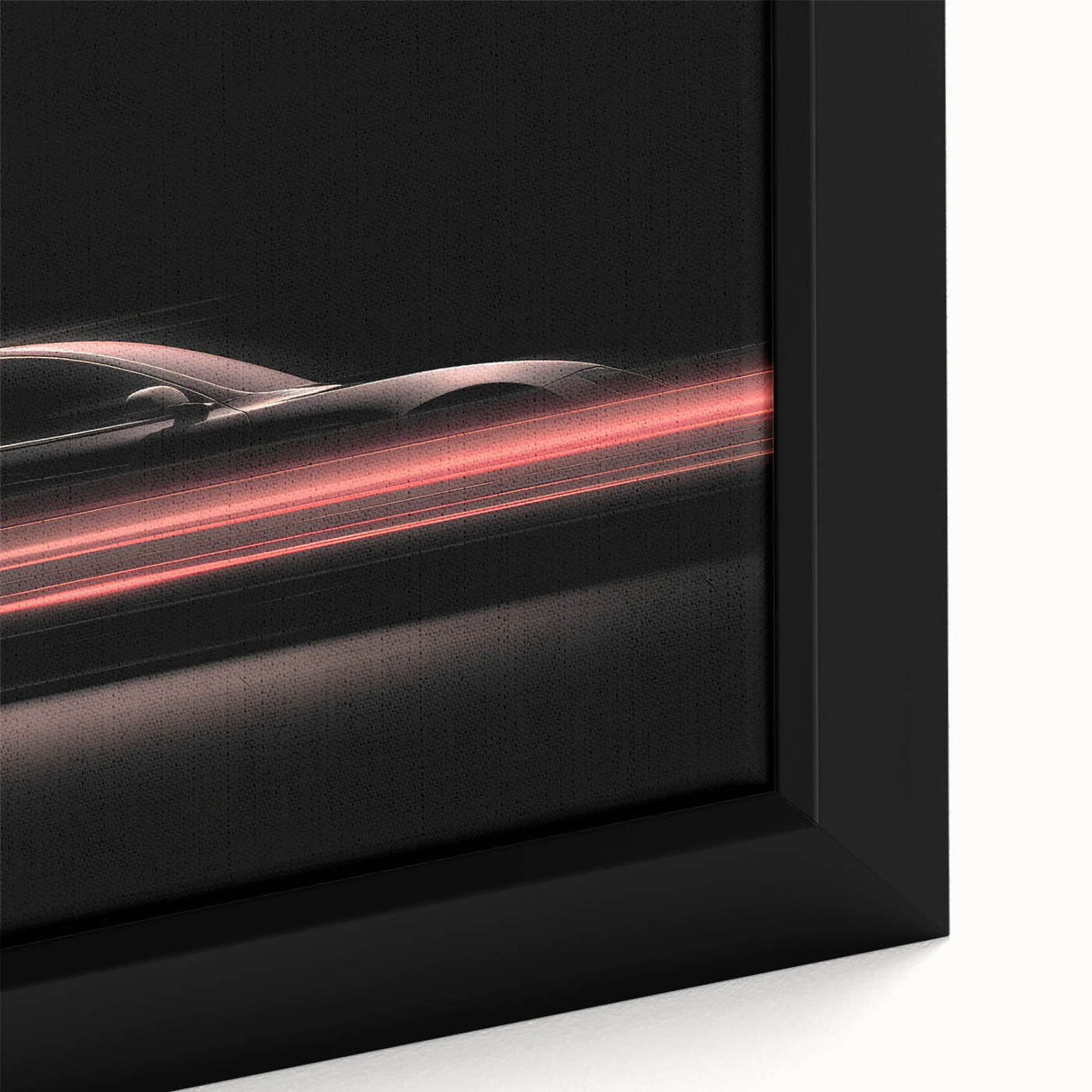 Futuristic Car Silhouette Wall Art – Dynamic Red Motion Photography