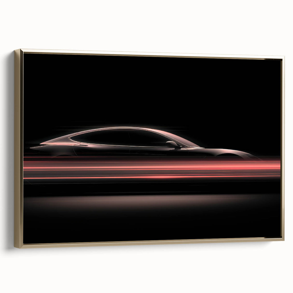Futuristic Car Silhouette Wall Art – Dynamic Red Motion Photography
