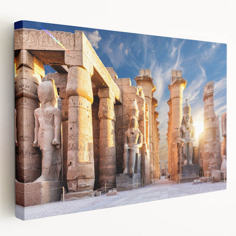 Large canvas print depicting an Egyptian landscape in earthy tones, suitable for kitchen wall art.