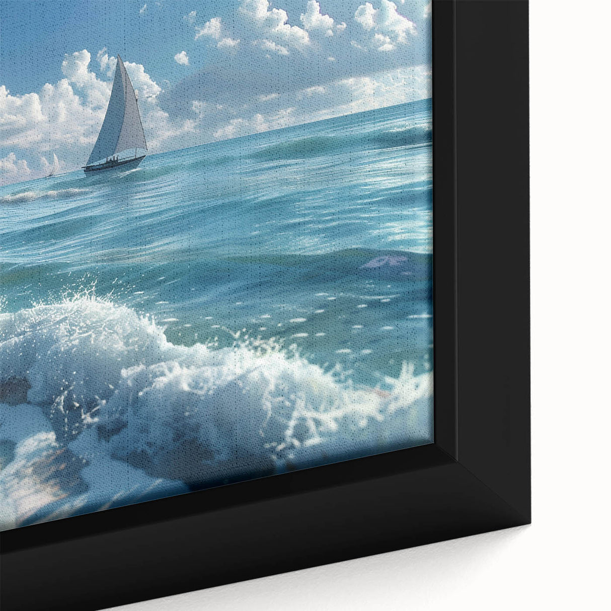 Framed canvas featuring a textured, colorful African landscape in vibrant hues, ideal for living room decor.