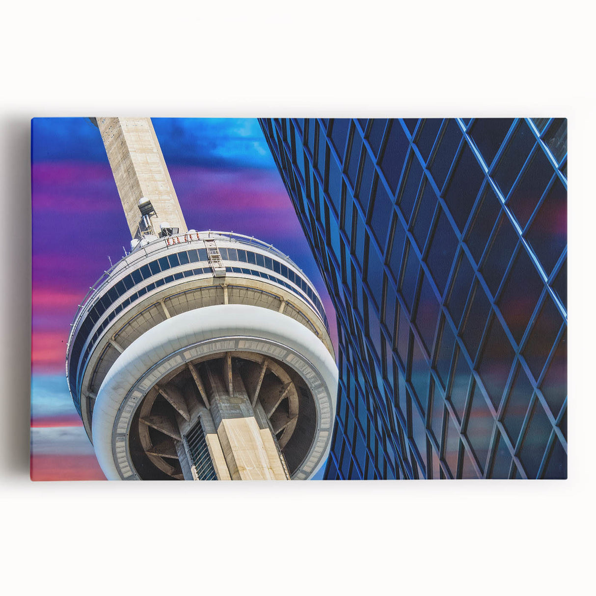 Black and white photograph of Ontario scenery on large stretched canvas, ideal for kitchen wall art.