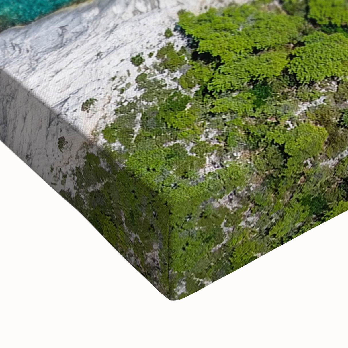 Large art of a black and white Croatian landscape on stretched canvas, ideal for bedroom wall decor.