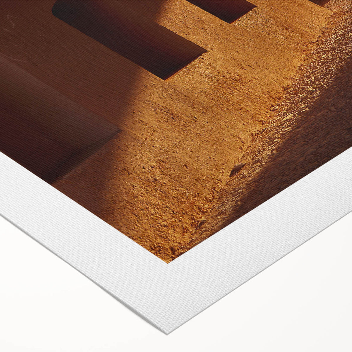 Art deco poster of a Middle Eastern landscape in muted earth tones on rolled canvas, suitable for dining room decor.