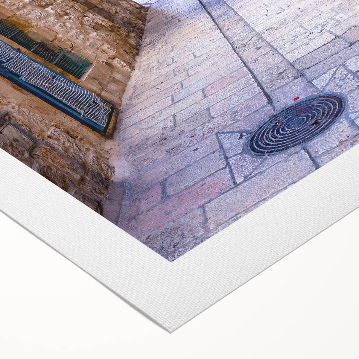 Art deco poster of Tel Aviv skyline in muted earth tones on rolled canvas, suitable for dining room wall art.