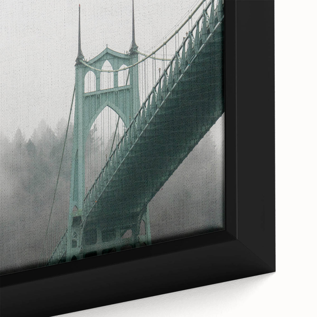 Textured black wall art depicting Portland, Oregon, in colorful, extra large framed canvas, ideal for living room decor.
