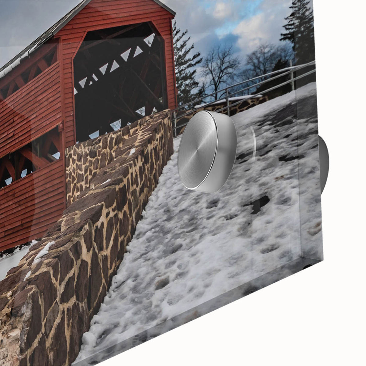 Large abstract wall art of Pennsylvania scenery in muted earth tones on acrylic glass, suitable for dining room ambiance.