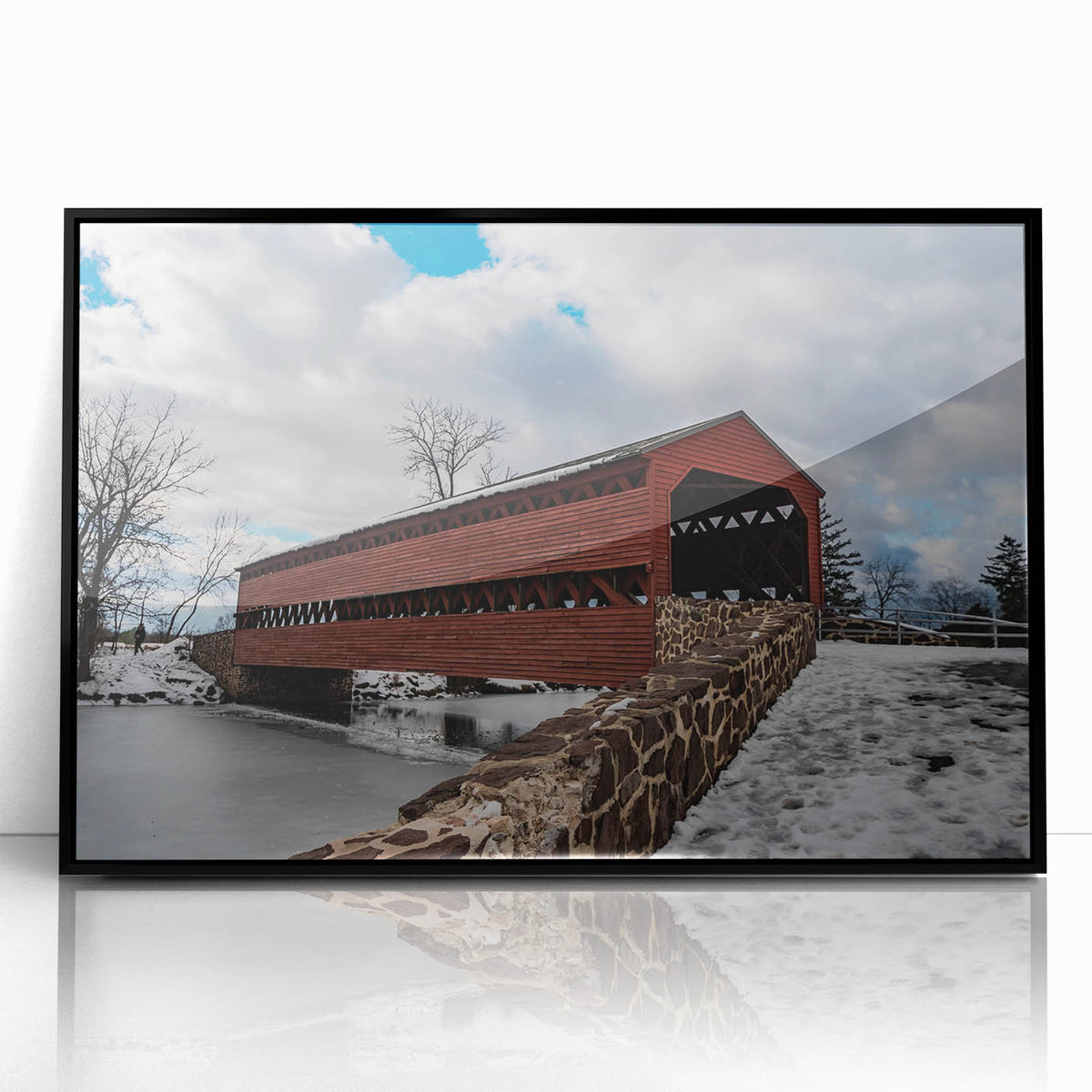 Large abstract wall art featuring a Pennsylvania landscape in muted earth tones on a framed acrylic panel.